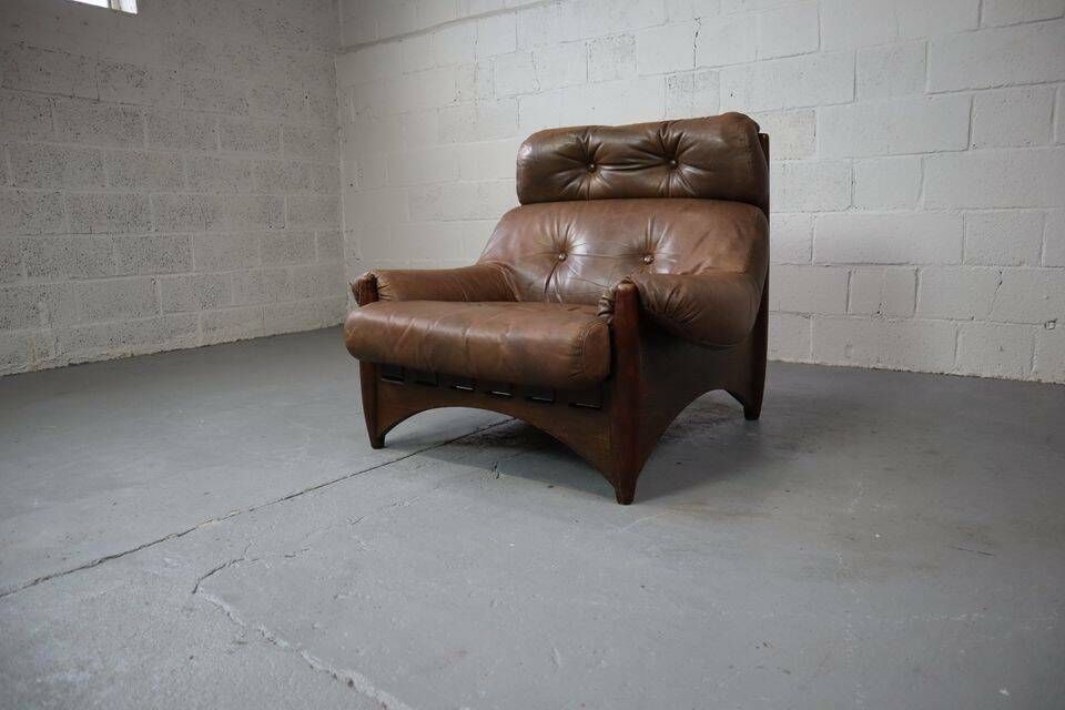 Ranger Lounge Chair With Ottoman By Erik Deforce For Gervan Belgium, 1970. photo for sale