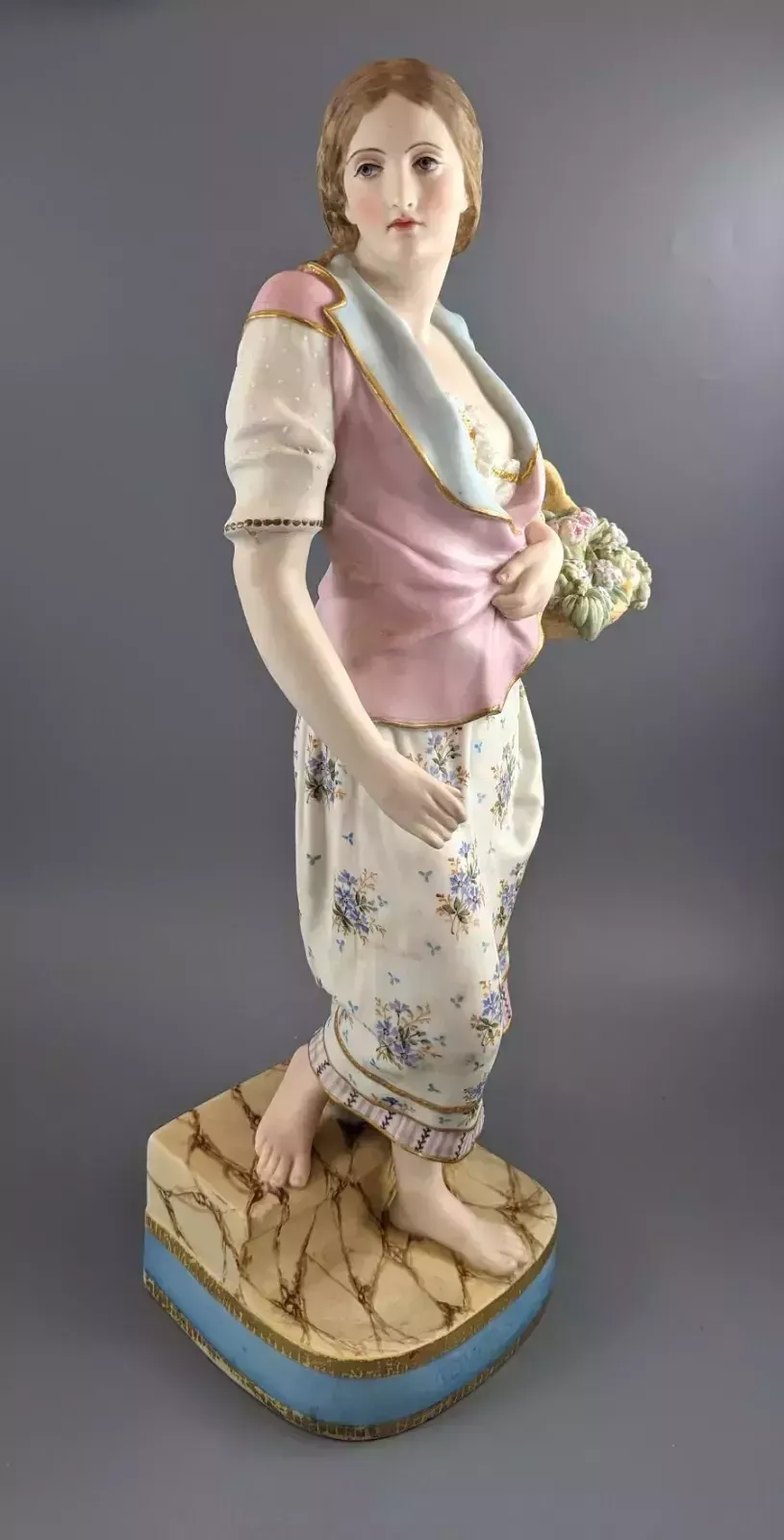 A Copeland Coloured Parian Figure 'Adversity' ,C.1870,Very Rare.