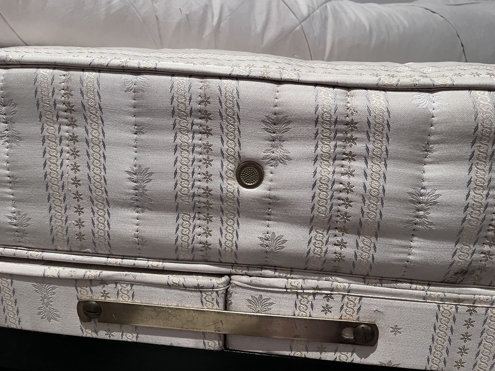 Victorian Cast Iron + Brass Double Bed With Base, Wheels/Castors And Mattress (Seventh Heaven) photo vinterior