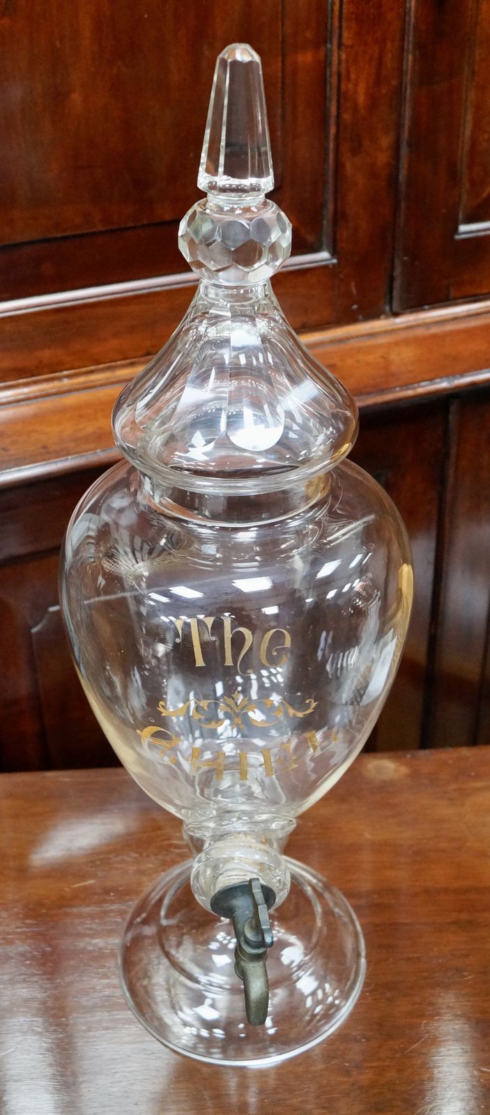 Large Antique Crystal Whiskey Dispenser photo vinterior