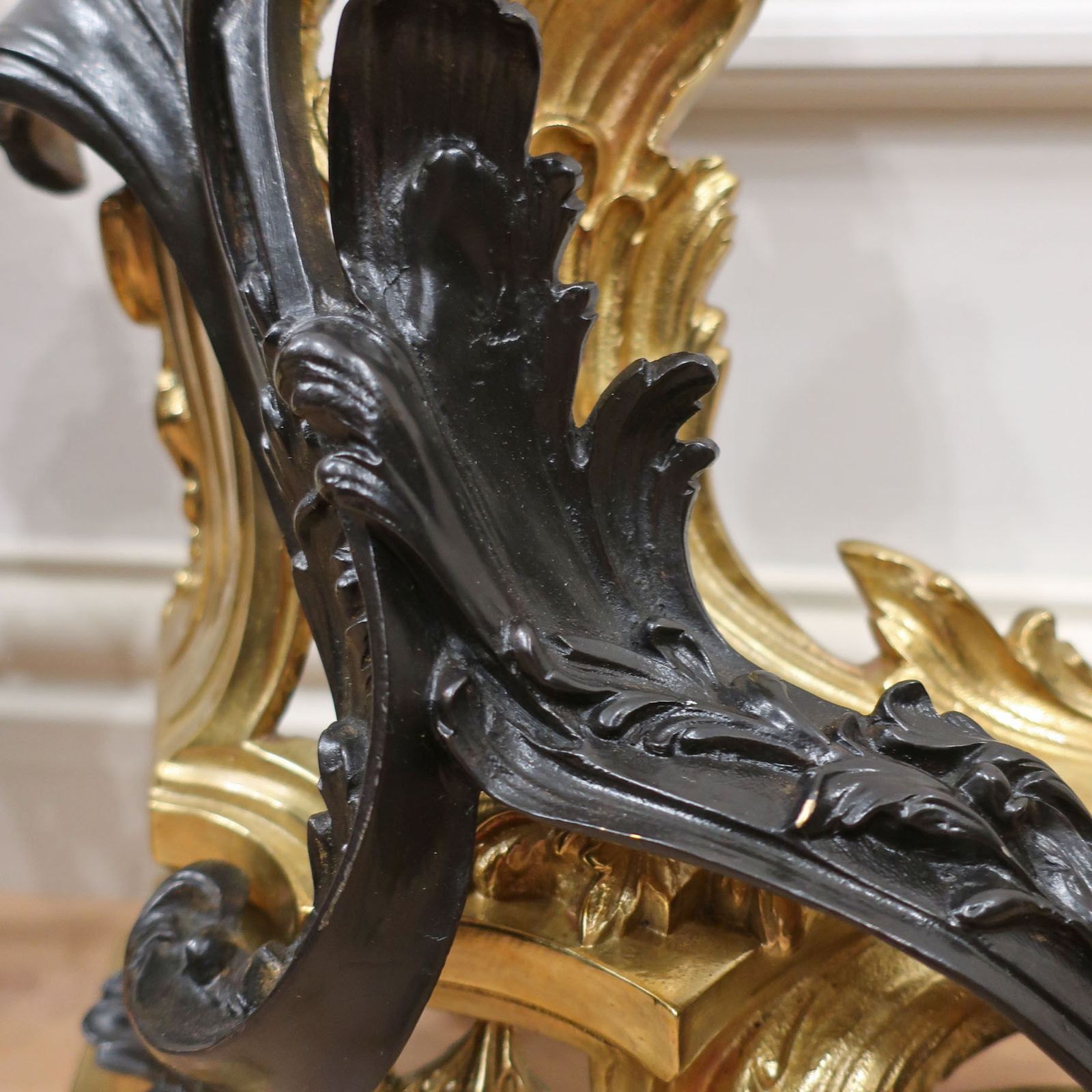 photo buy French Victorian Bronze And Bronze Gilt Fire Dog Chenets