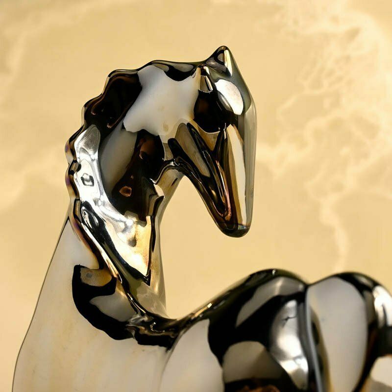 Ceramic Chrome Horse, 1980s, Vintage photo 82.0