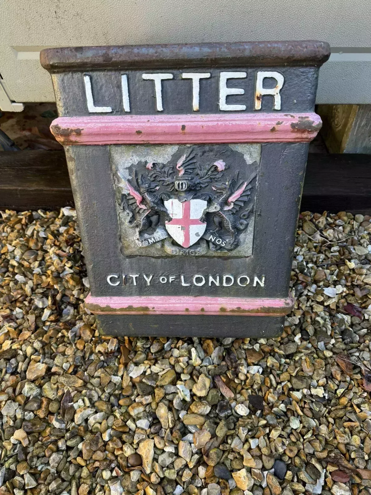 City Of London Heavy Cast Metal Bin Make Fantastic Unusual Planter photo furniture