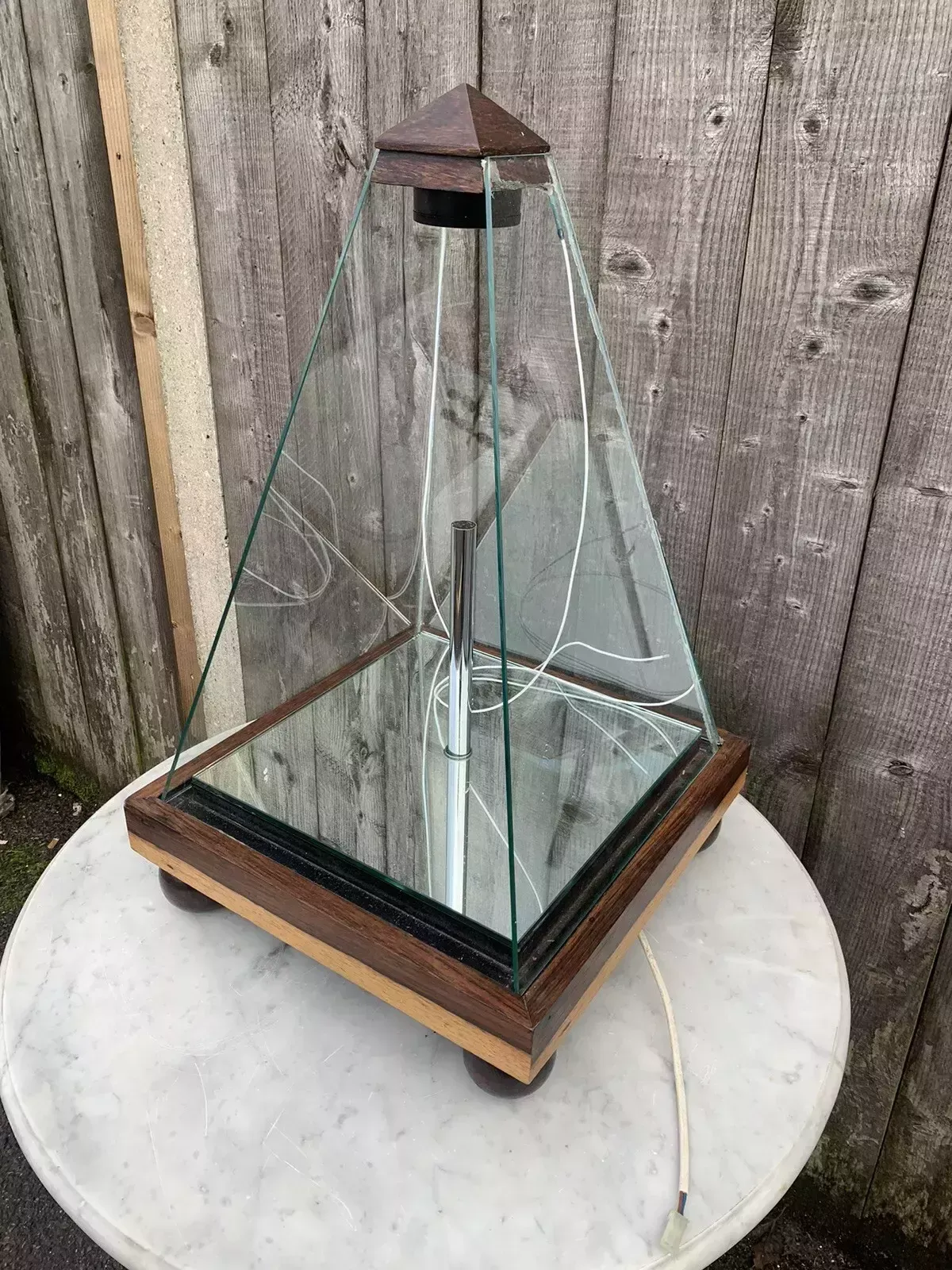 A Pair Of Decorative Table Top Obelisk Display Cases photo vintage