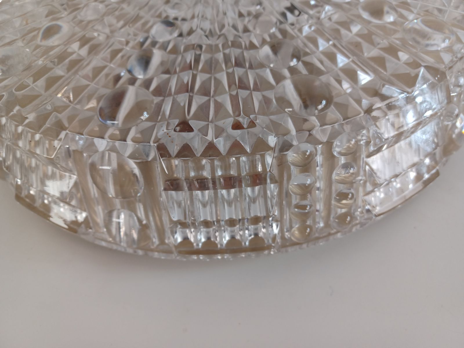1960's Flushmount Chandelier In Glass And Brass By Carl Fagerlund For Lyfa photo Lighting