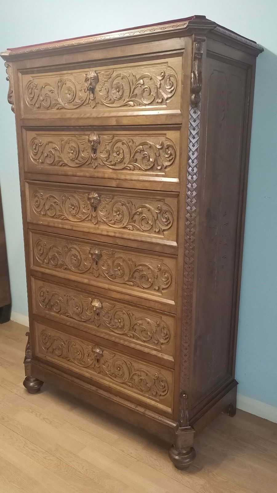Antique 19th Century Italian Walnut Chest Of Drawers photo for sale