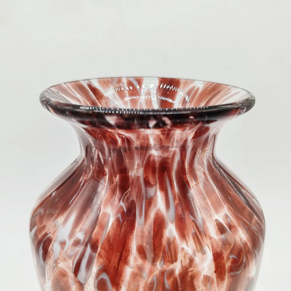 Vintage Pair Of Hand Made Vases In Murano Glass   1960s photo vintage