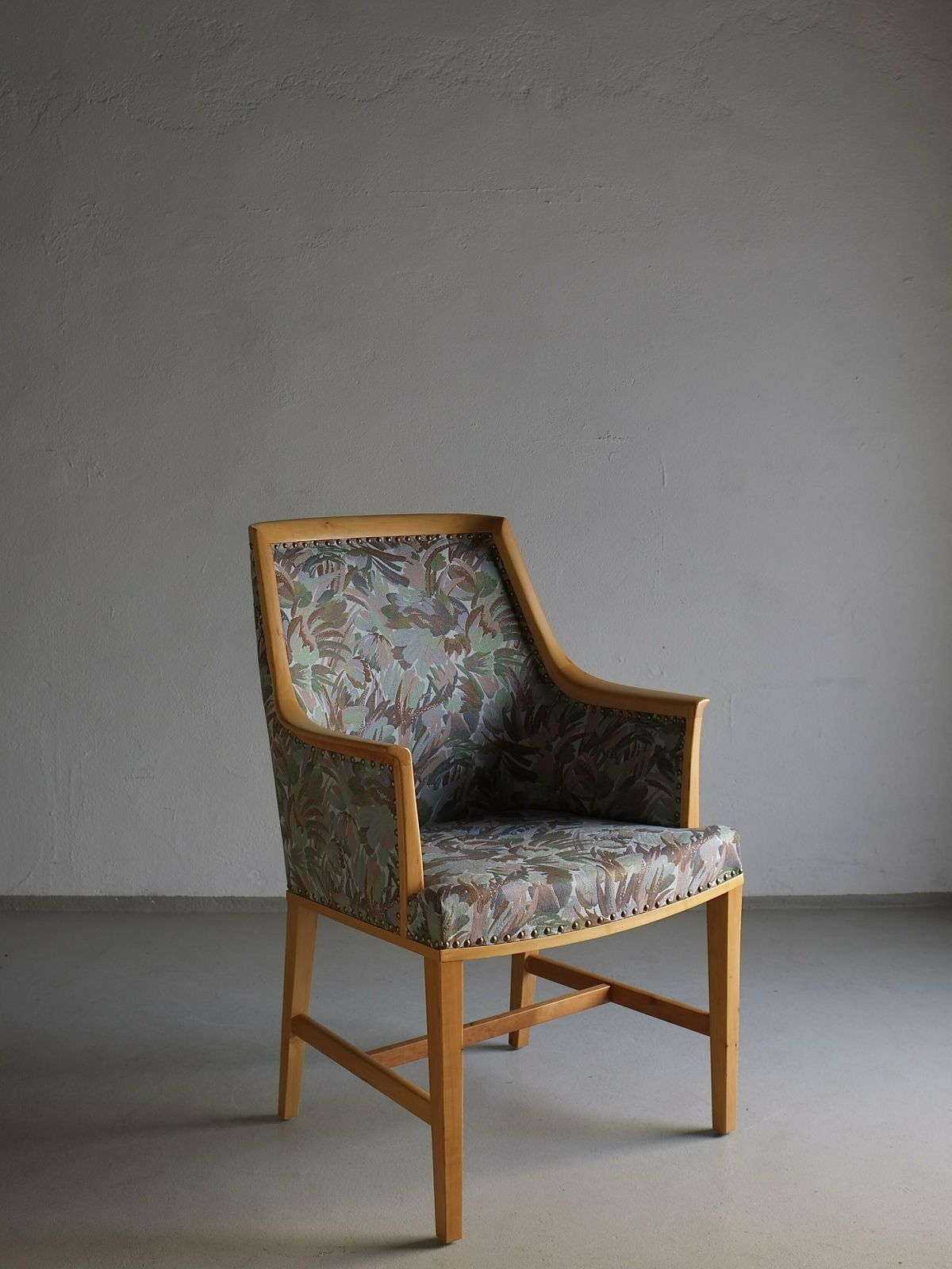 Swedish Grace Floral Birch Wood Armchair