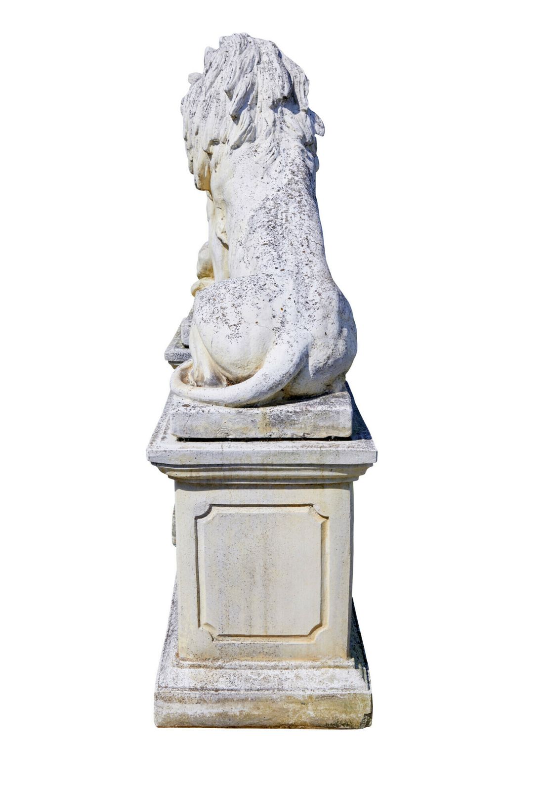 Fine Pair Of Mid Century Carved Stone Lion Statues photo vintage