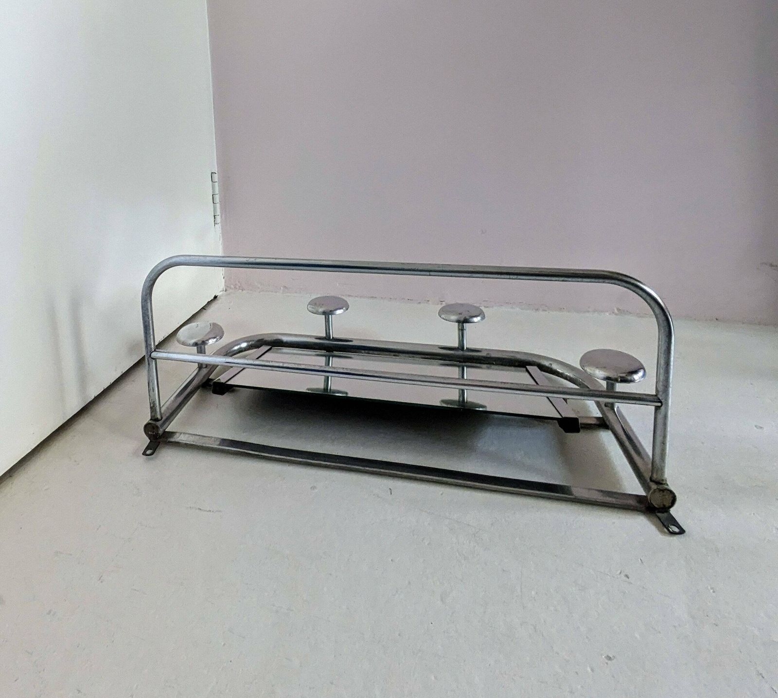 Vintage Aluminum Coat Rack   Luggage Rack   Hat Rack   1940s   France photo Furniture