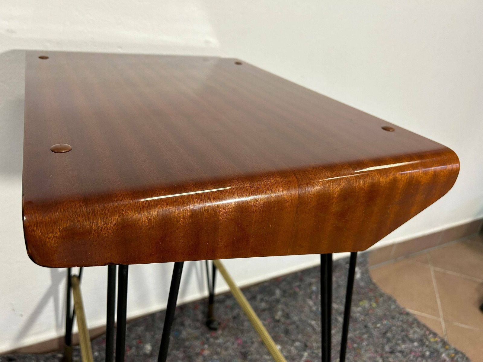 1940s Italian Carrello Tv Side Table On Wheels Patinated Elegance From Italy photo Furniture