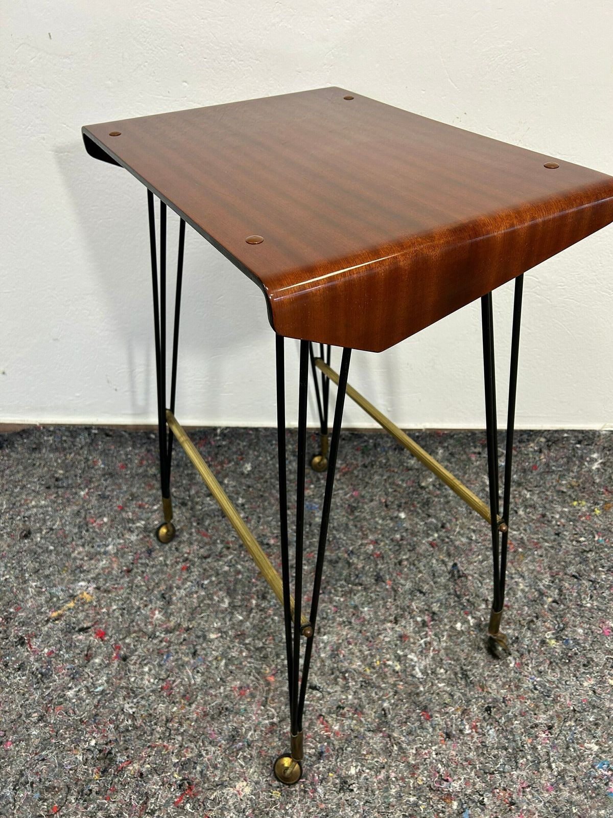 1940s Italian Carrello Tv Side Table On Wheels Patinated Elegance From Italy photo 1400.0