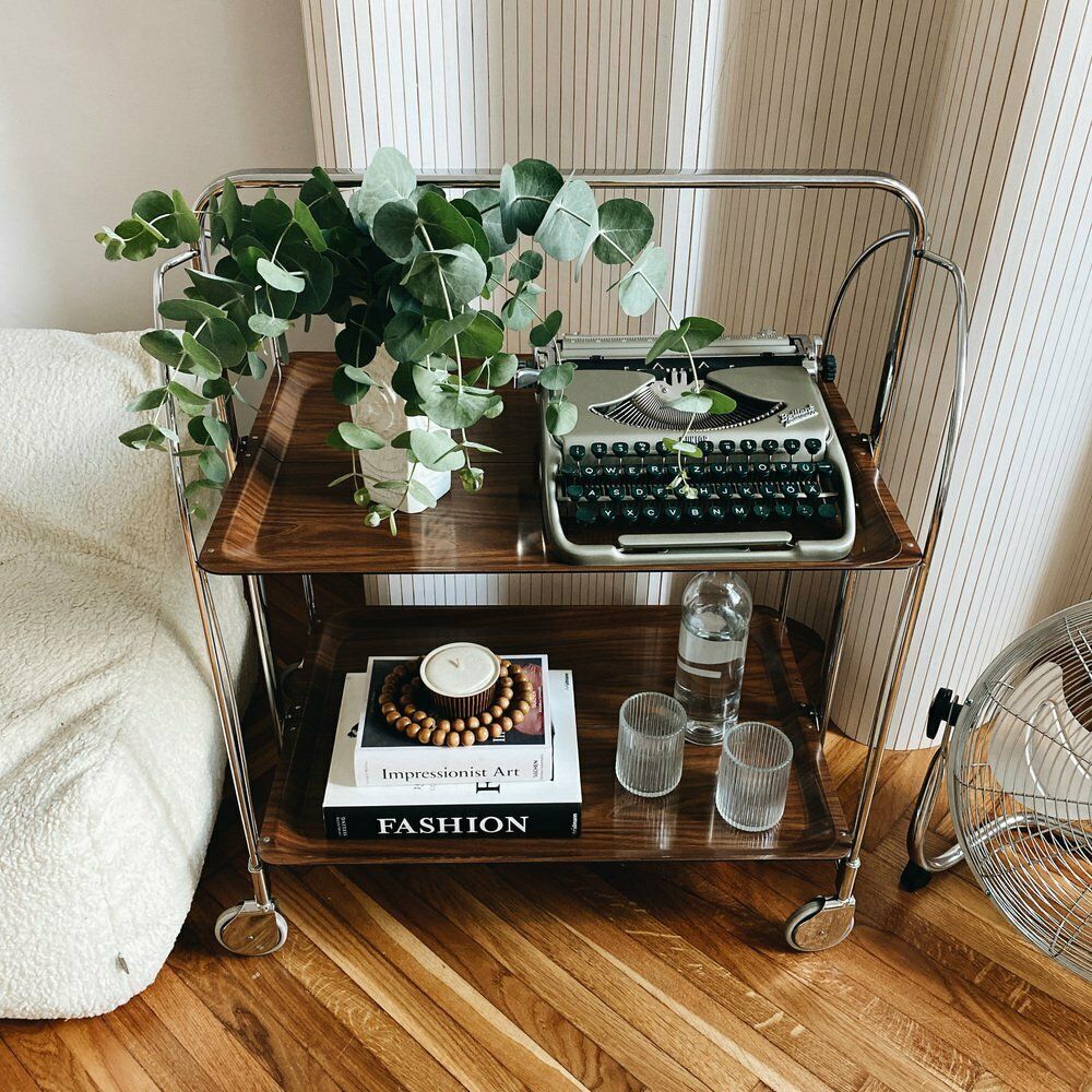 Mid Century Modern German Bar Cart, 1970s photo furniture