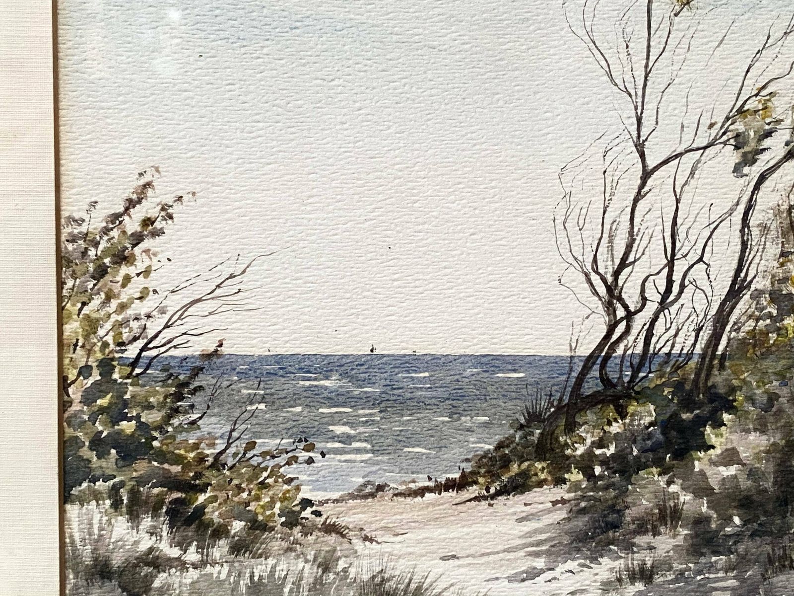 Original Signed Watercolour Painting   'Hampton Foreshore'   Victoria, Australia photo vintage
