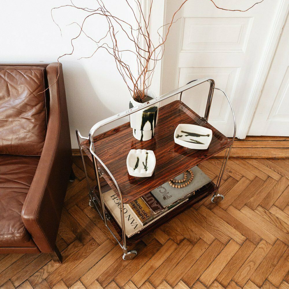 Mid Century Modern German Bar Cart Or Trolley, 1970s photo furniture