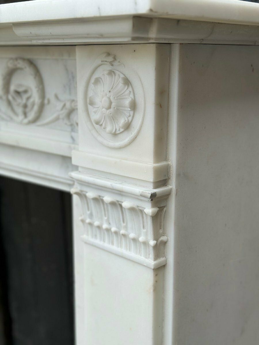 Louis XVI Style Carrara Marble Mantel Circa 1880 photo buy