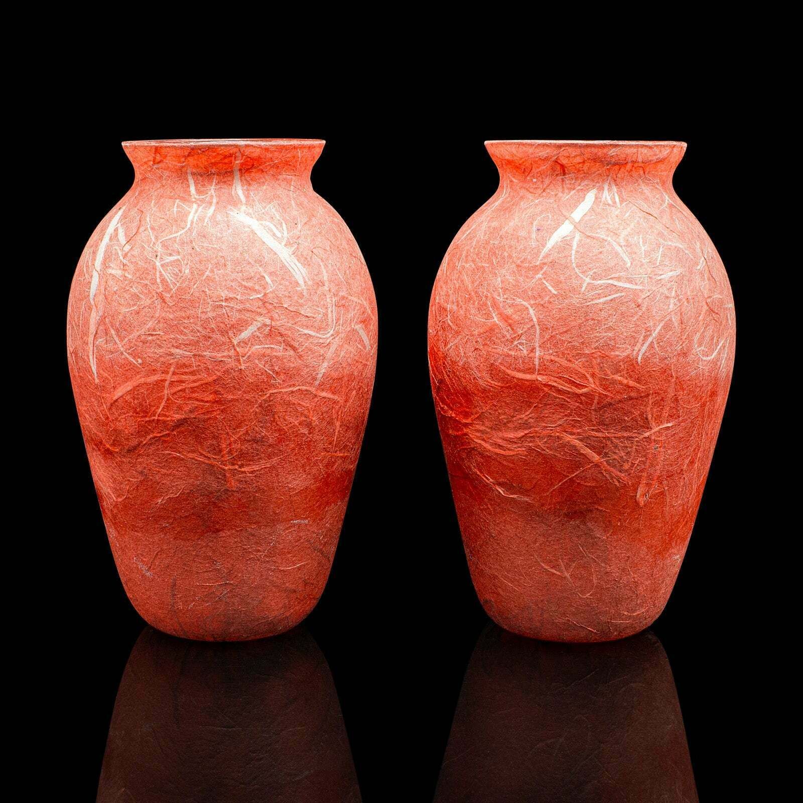 Pair Of Contemporary Decorative Flower Vases, English, Art Glass, Posy Sleeve photo furniture