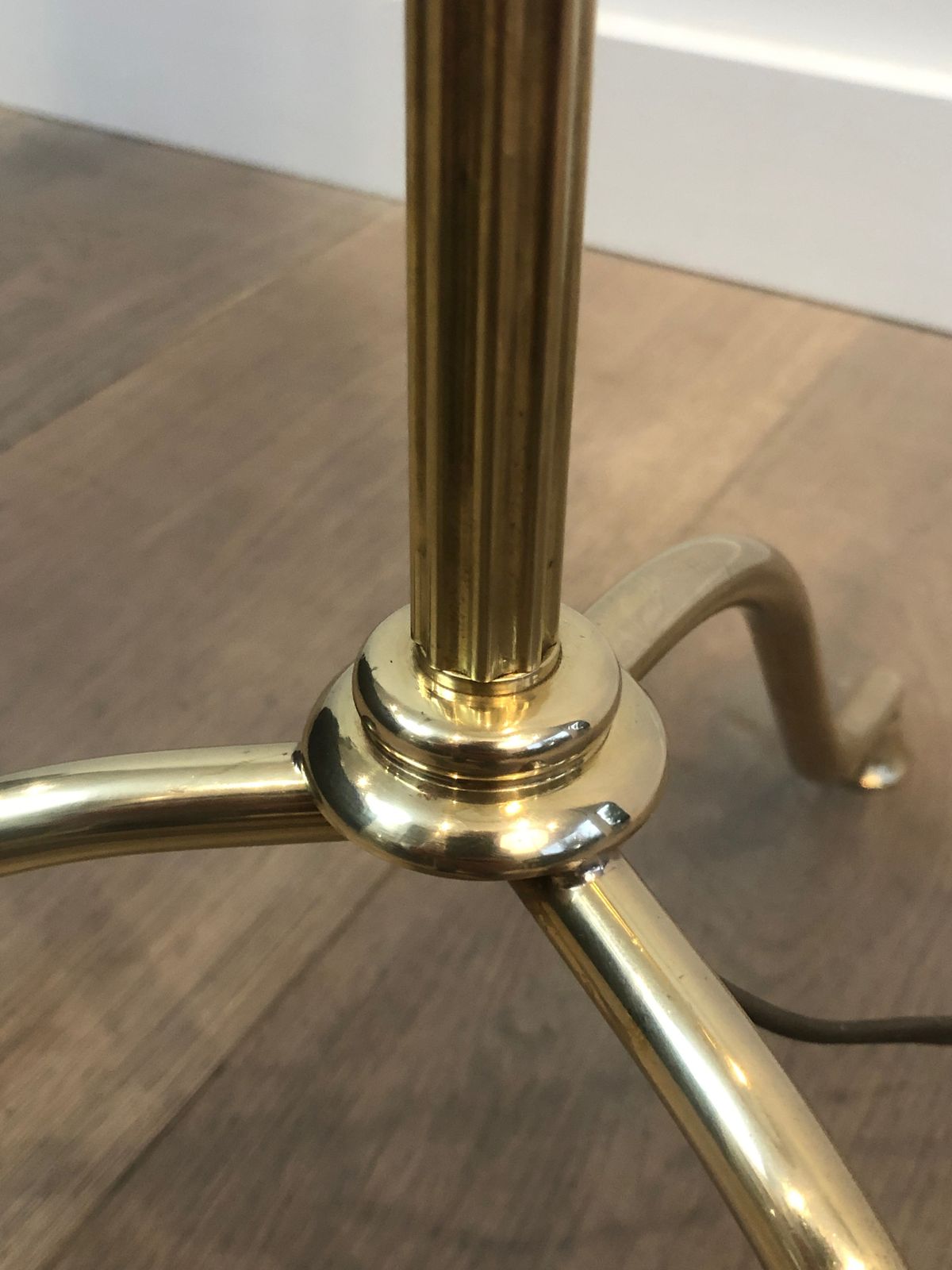 photo for sale Brass Parquet Floor Lamp In The Taste Of Maison Jansen