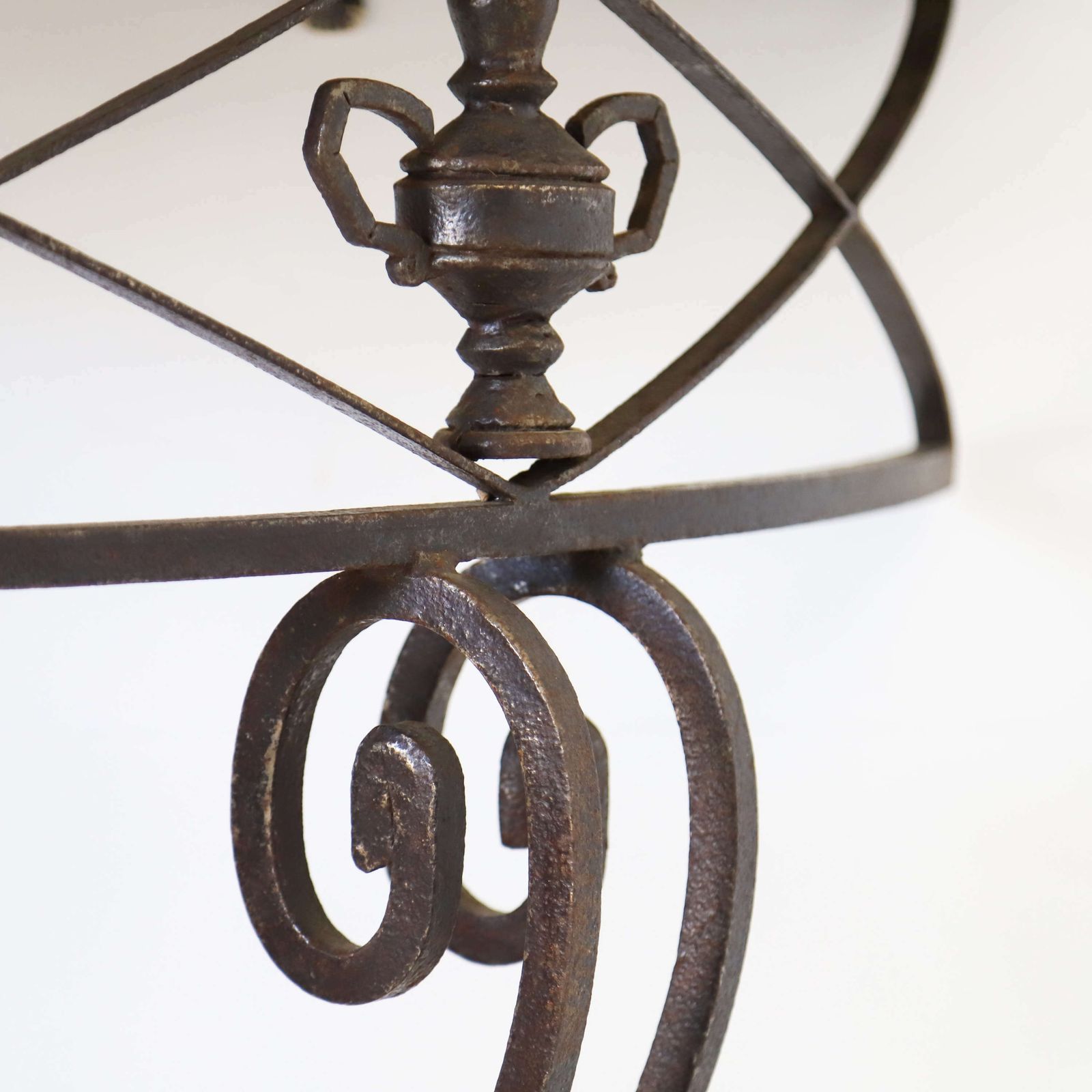 photo furniture French Mid Century Wrought Iron Demi Lune Console Granite Top
