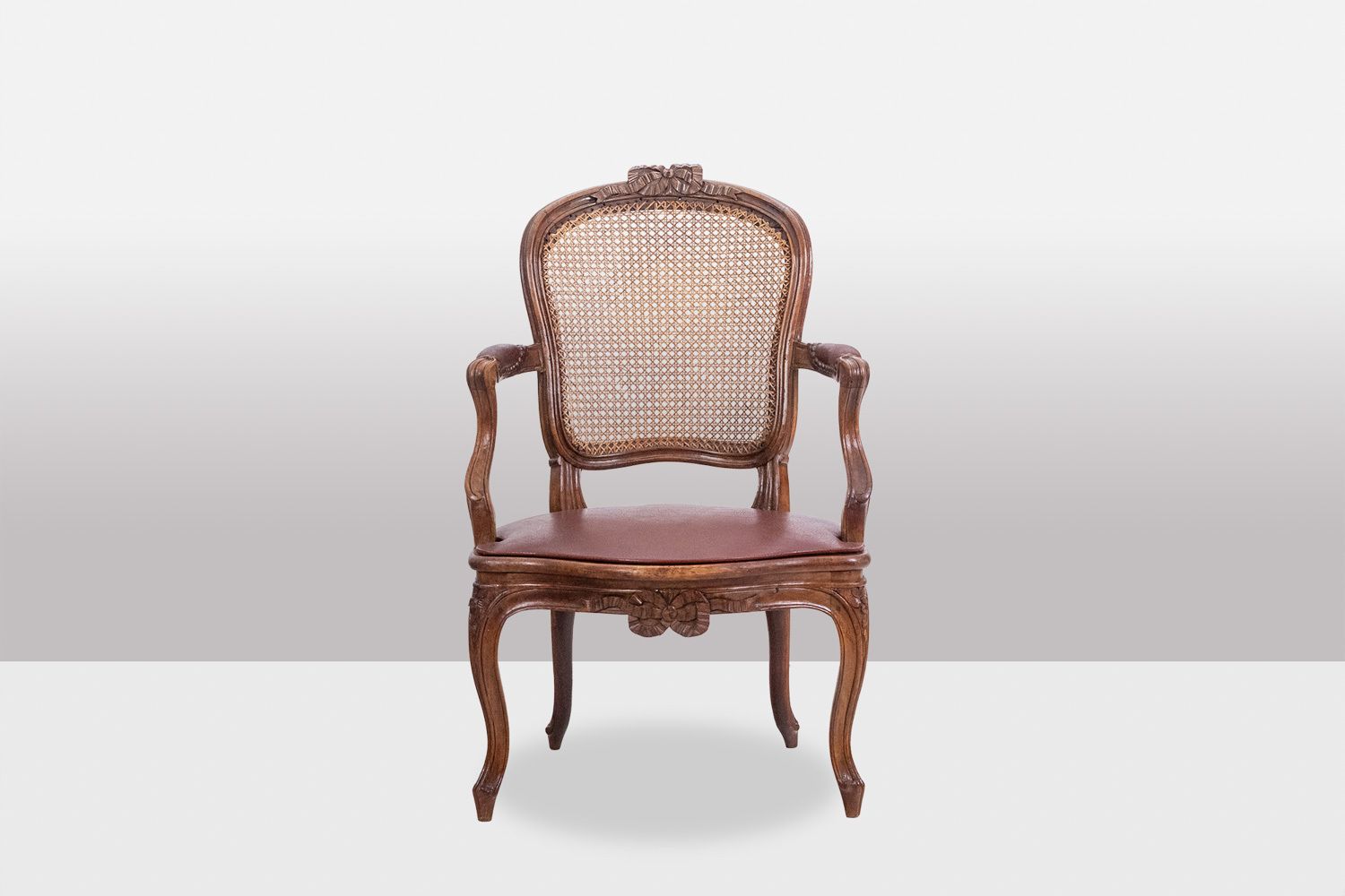 Pair Of “Cabriolet” Armchairs In Walnut And Canework. Louis XV Period. Ls5209325 photo furniture