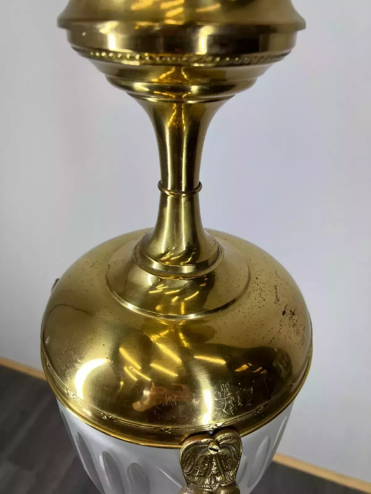 Stunning Ceiling Lamp Made Of Brass Pendant Chandelier photo vintage