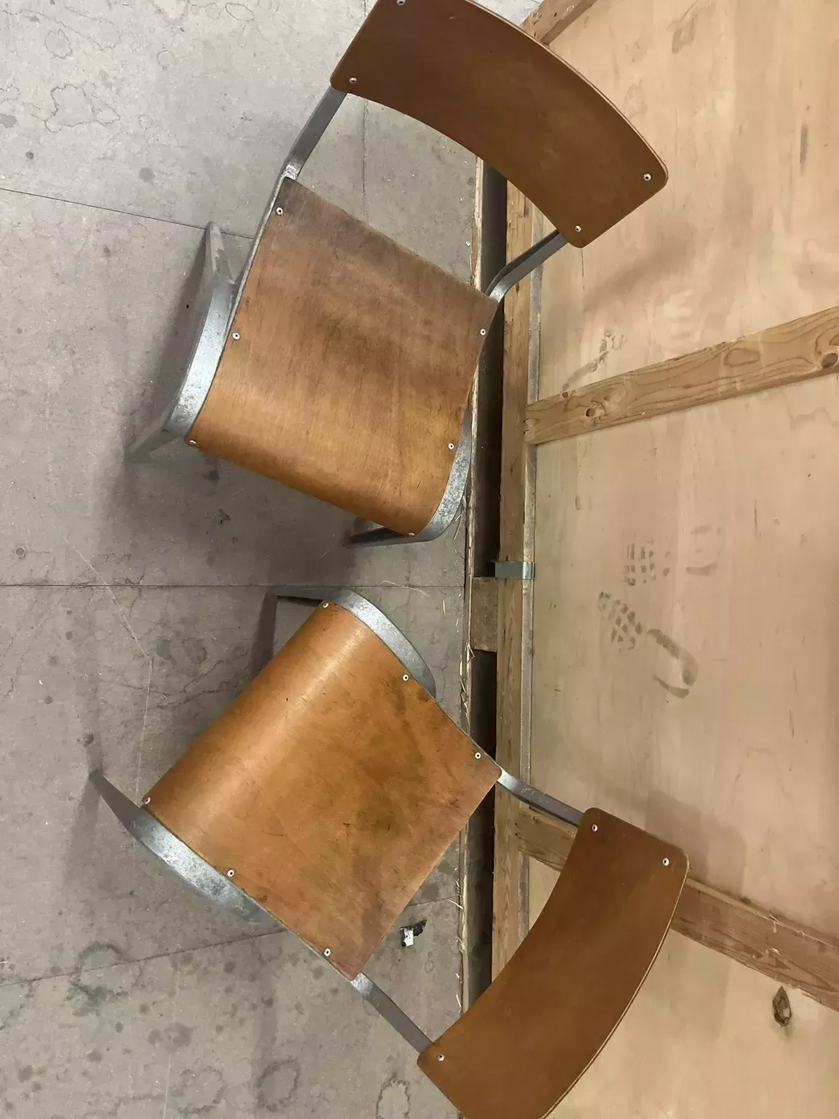 Esavian Children’s Stacking School Chairs By James Leonard, 1950s photo furniture