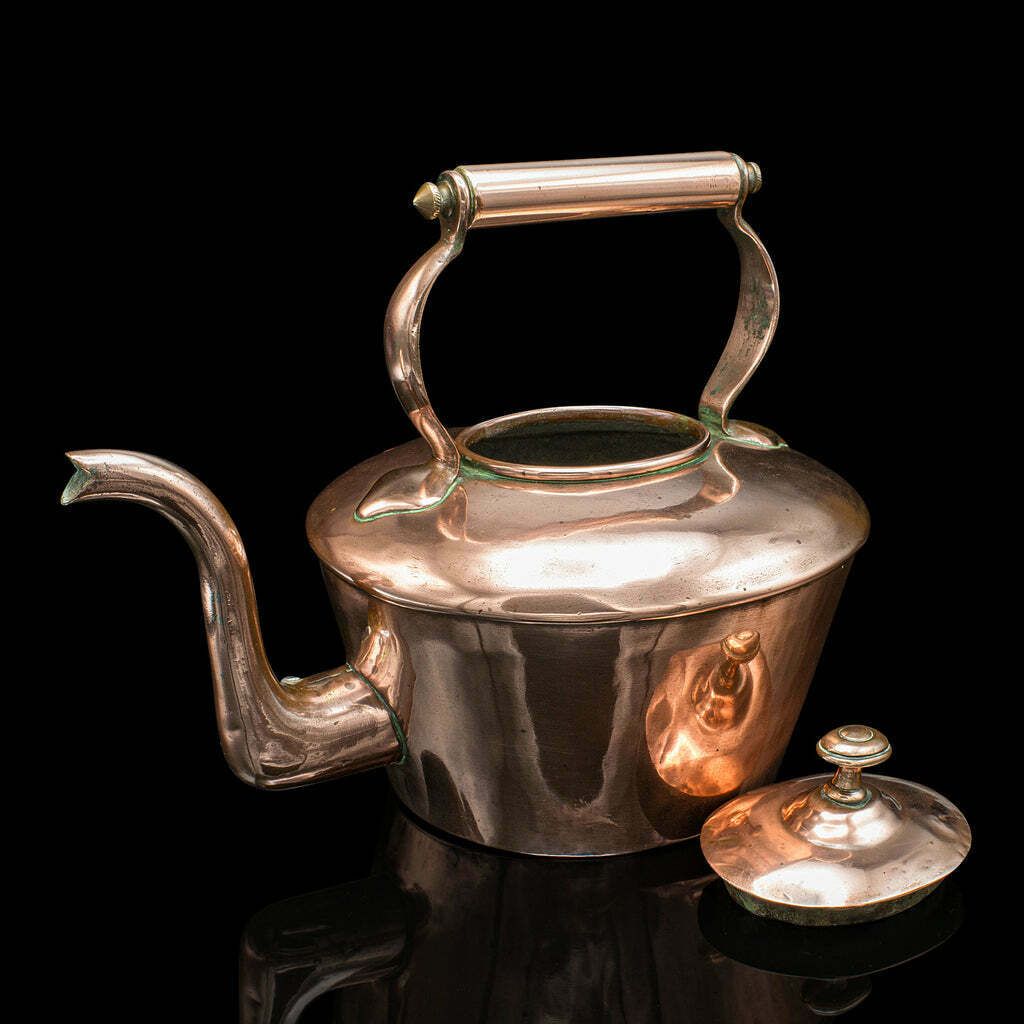Antique Scullery Kettle, English, Copper, Stovetop Teapot, Victorian, Circa 1870 photo furniture