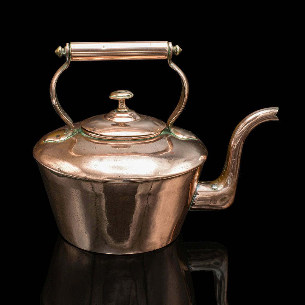 Antique Scullery Kettle, English, Copper, Stovetop Teapot, Victorian, Circa 1870 photo Home Decor