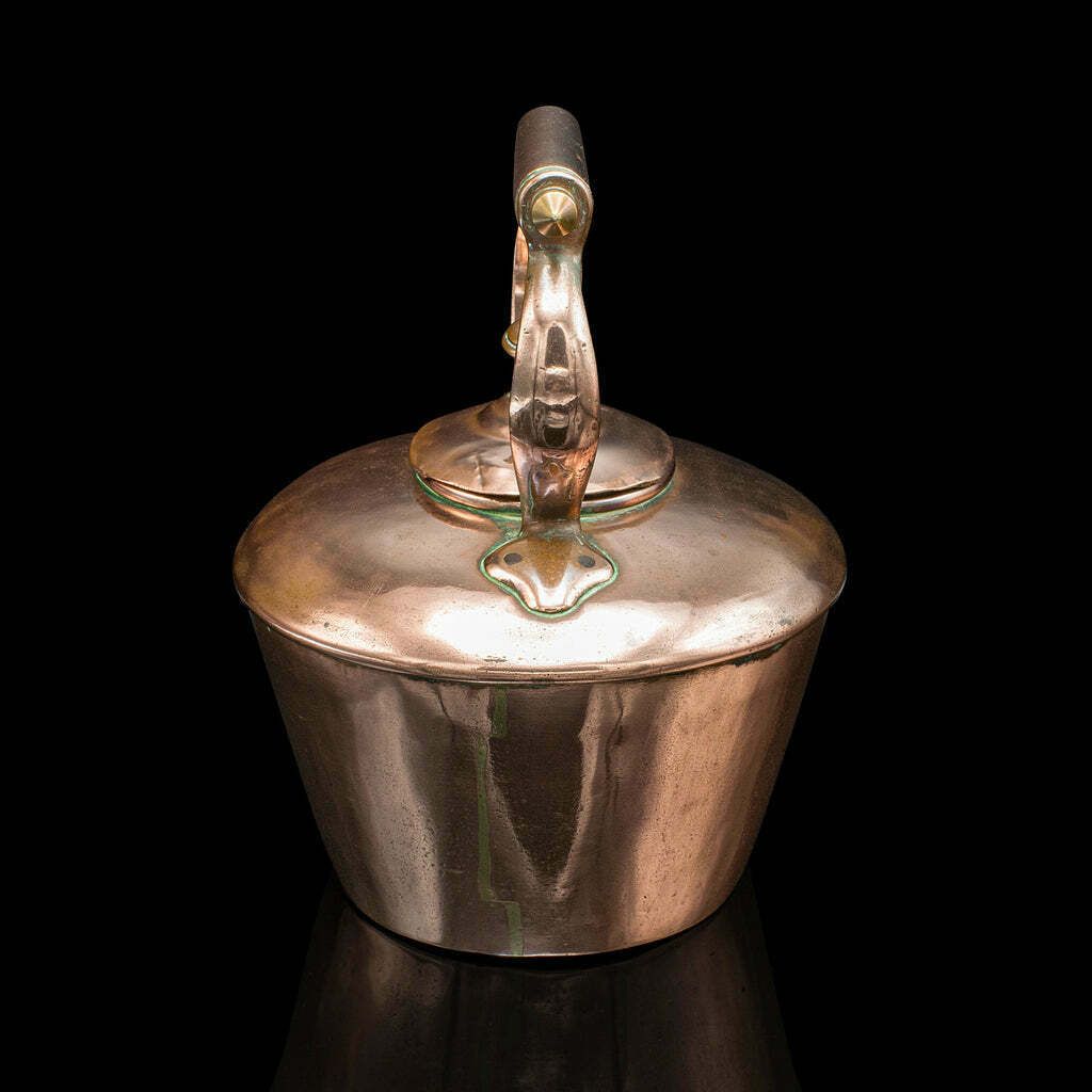 Antique Scullery Kettle, English, Copper, Stovetop Teapot, Victorian, Circa 1870 photo vinterior