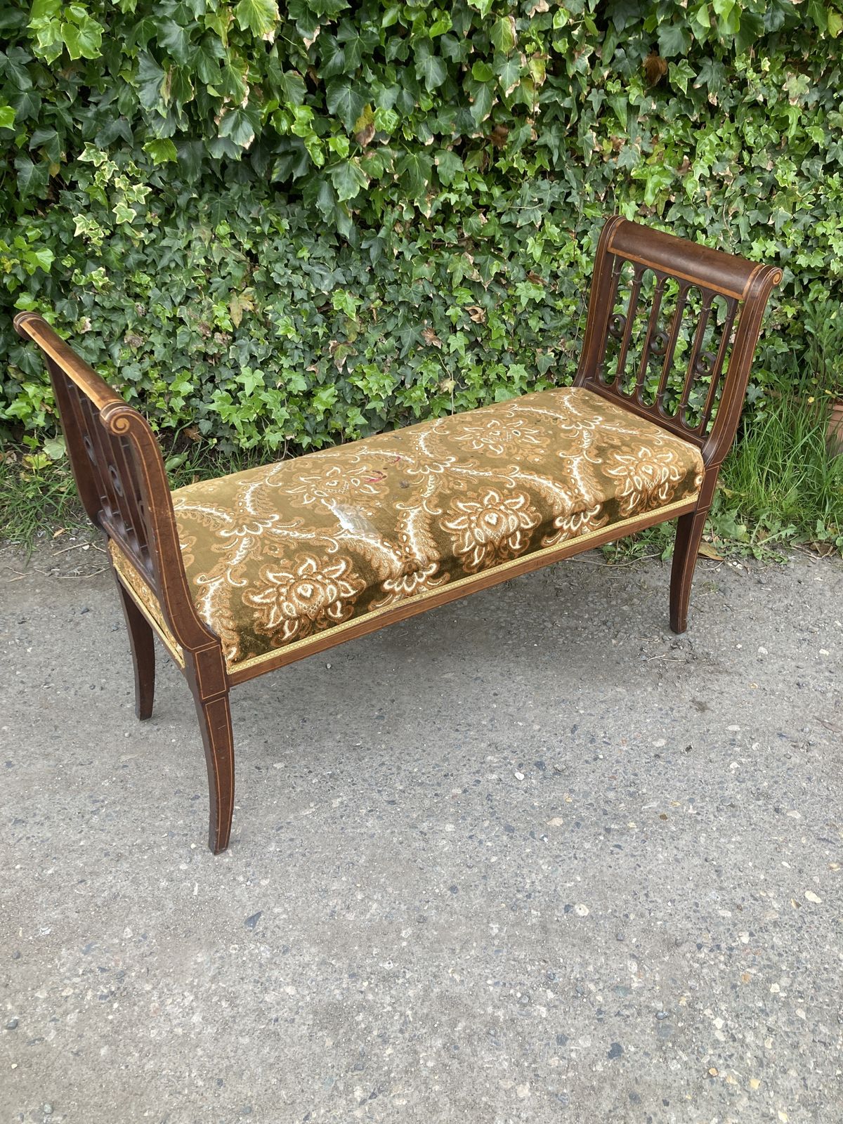 Edwardian Mahogany With Satin Wood Inlay Window Seat