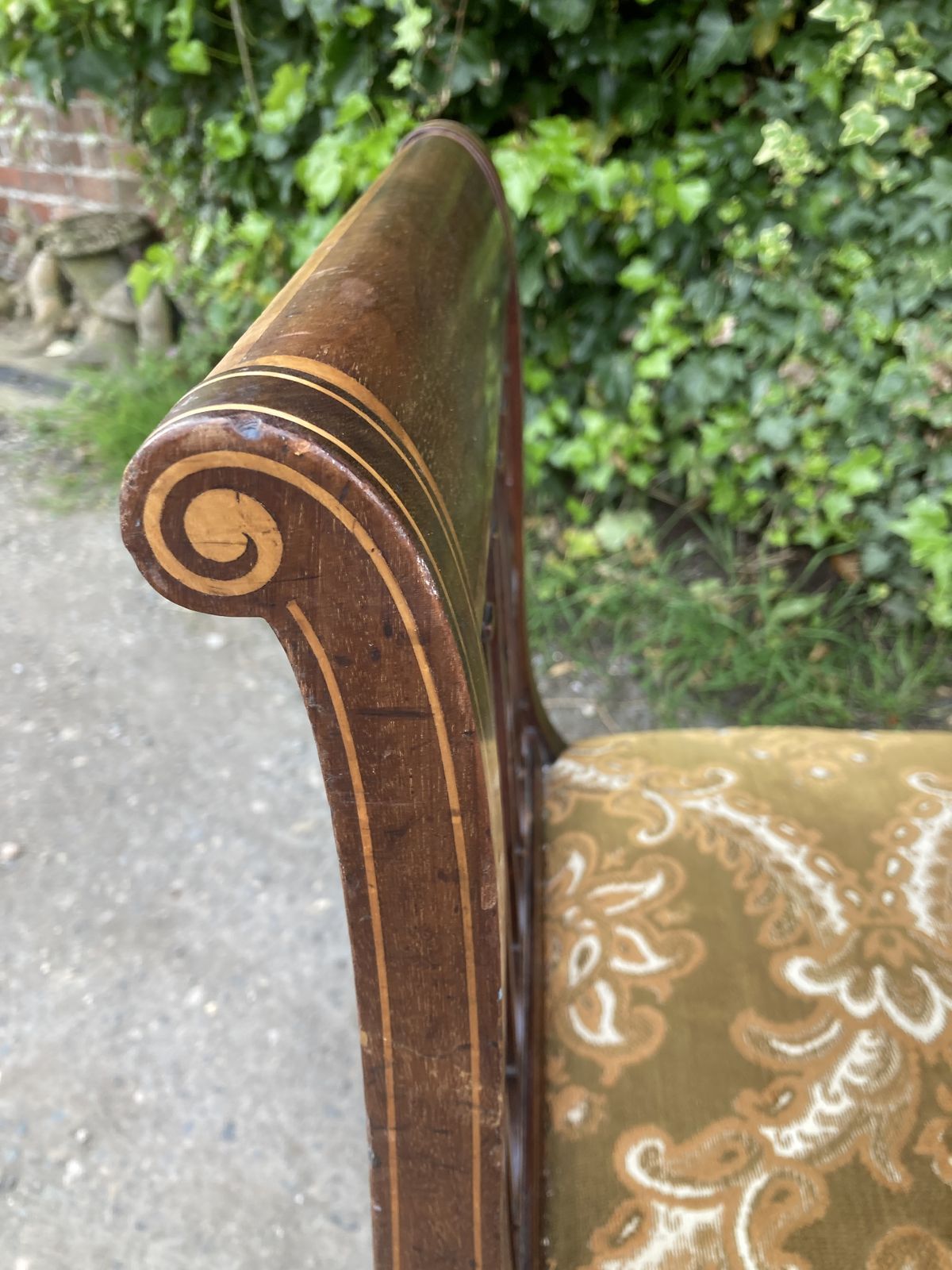 Edwardian Mahogany With Satin Wood Inlay Window Seat photo 745.0