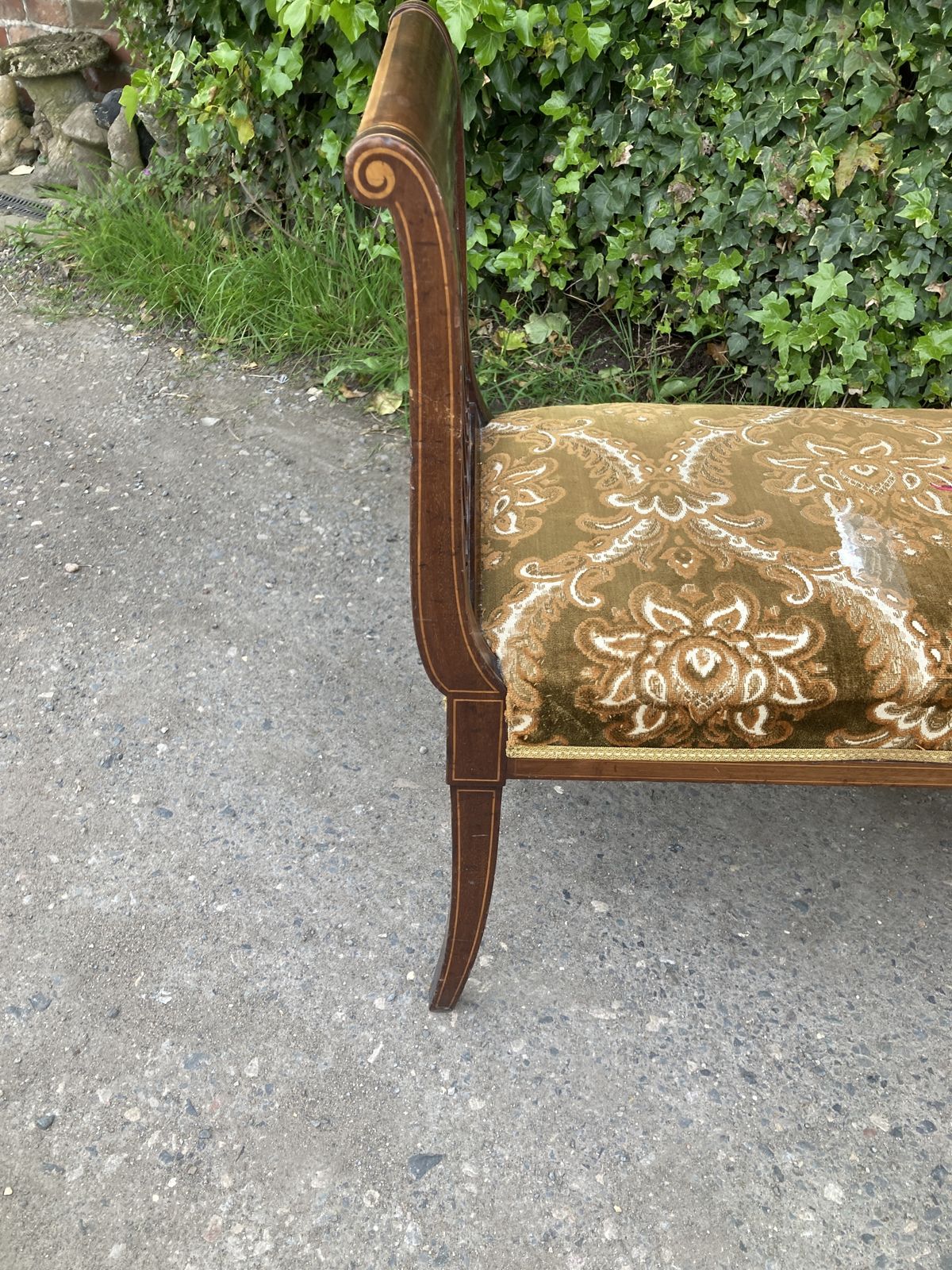 Edwardian Mahogany With Satin Wood Inlay Window Seat photo buy