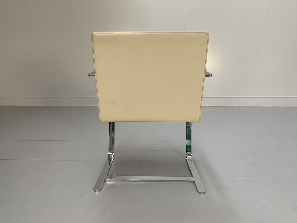 6 Knoll Studio “Brno Flat Bar” Armchairs – In Chrome & Ivory Leather photo 6995.0