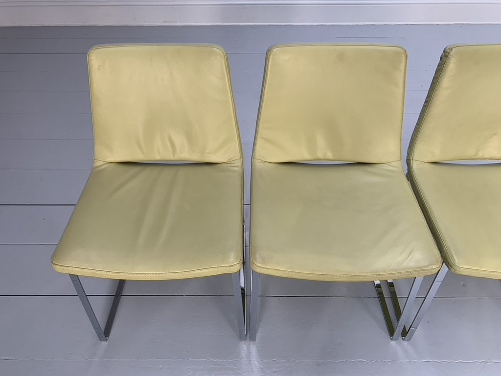 4 B&B Italia “Metropolitan Me48” Dining Chairs – In Yellow “Gamma” Leather photo 2800.0