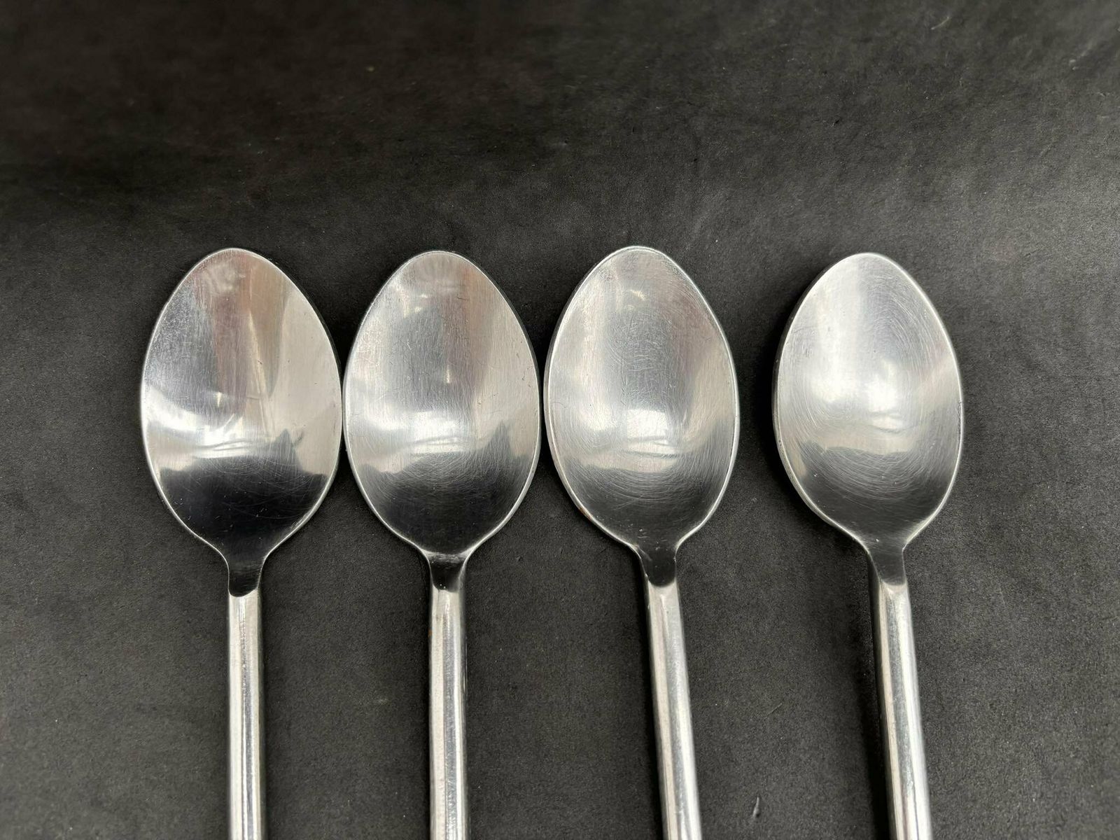 photo for sale Set 4 Soup Spoons Swirl Flatware Twist Cutlery French Replacement Twisted Ends Spiral Ends Swirl Brutalist Decor Medieval Style Viking