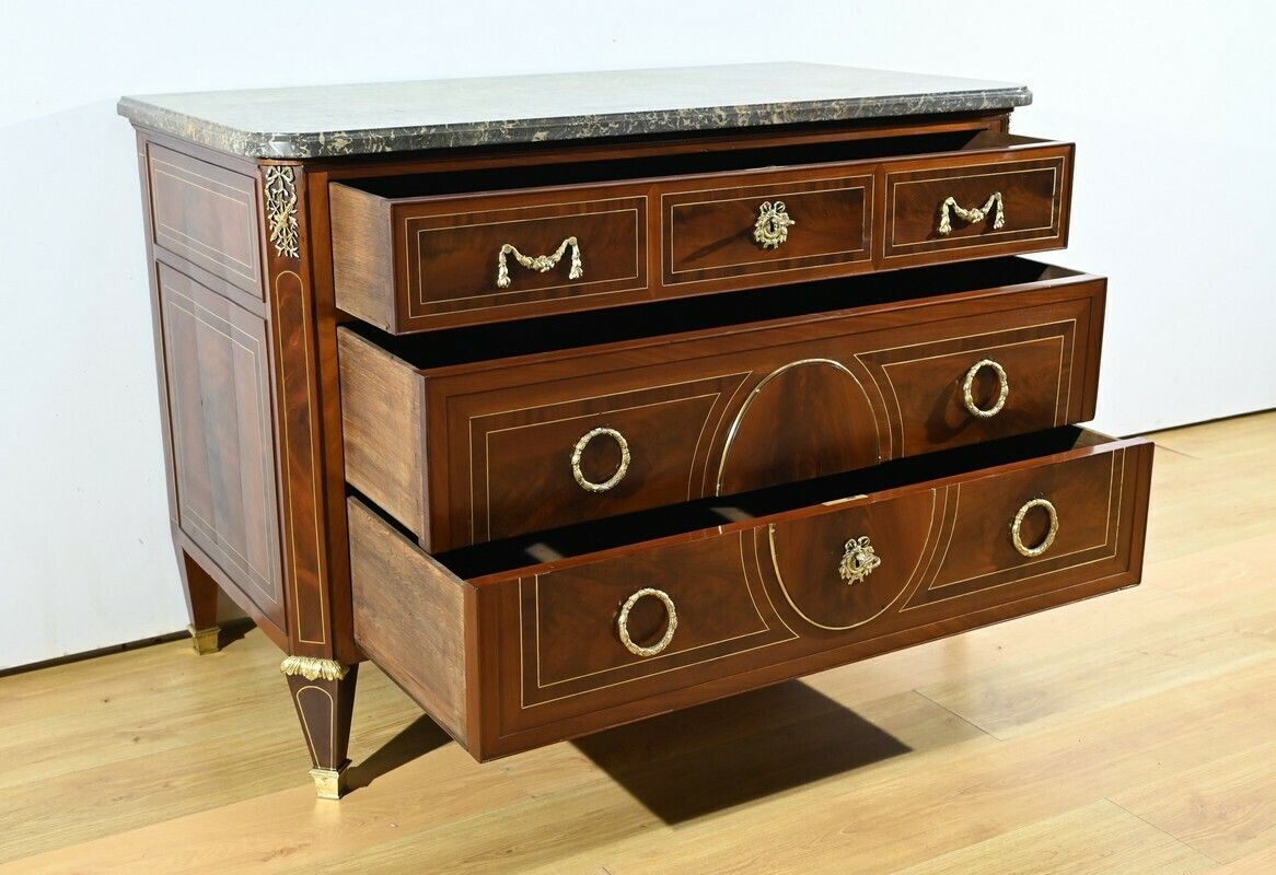 Rare Mahogany Commode, Louis XVI Period – 2nd Part 18th photo Furniture