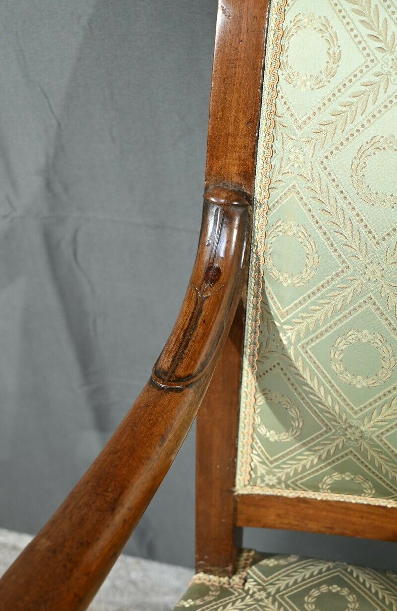 Pair Of Armchairs With Mahogany Crosses, Restoration Period – Early 19th Century photo vintage
