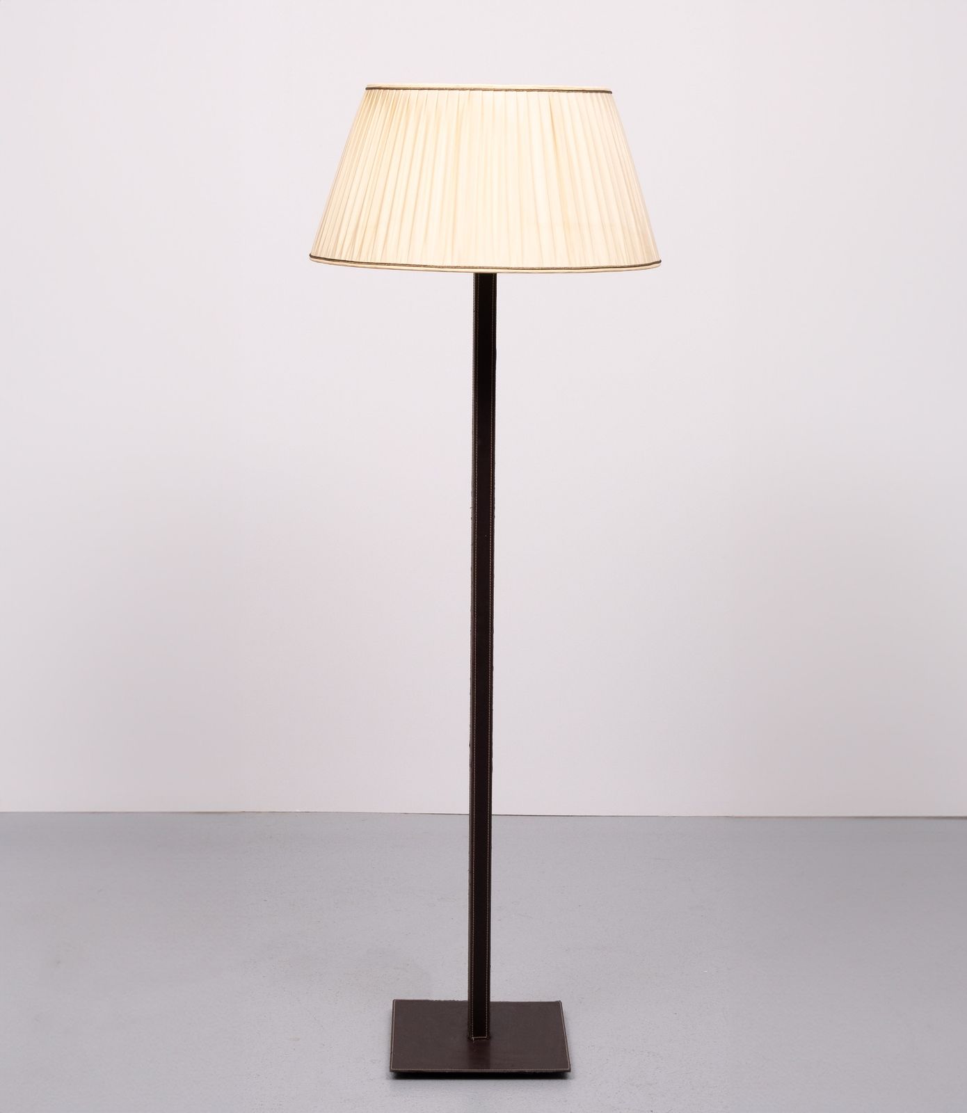 Stich Leather Floor Lamp Manufactured By Sce France
