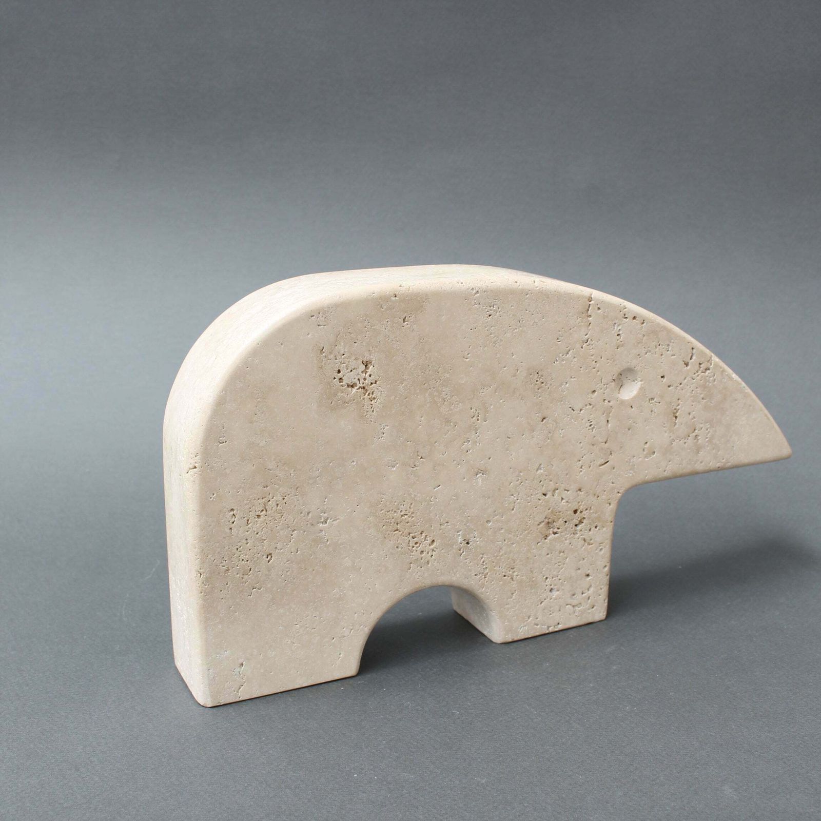 Vintage Italian Travertine Aardvark Table Sculpture By Mannelli Bros (Circa 1970s) photo Art