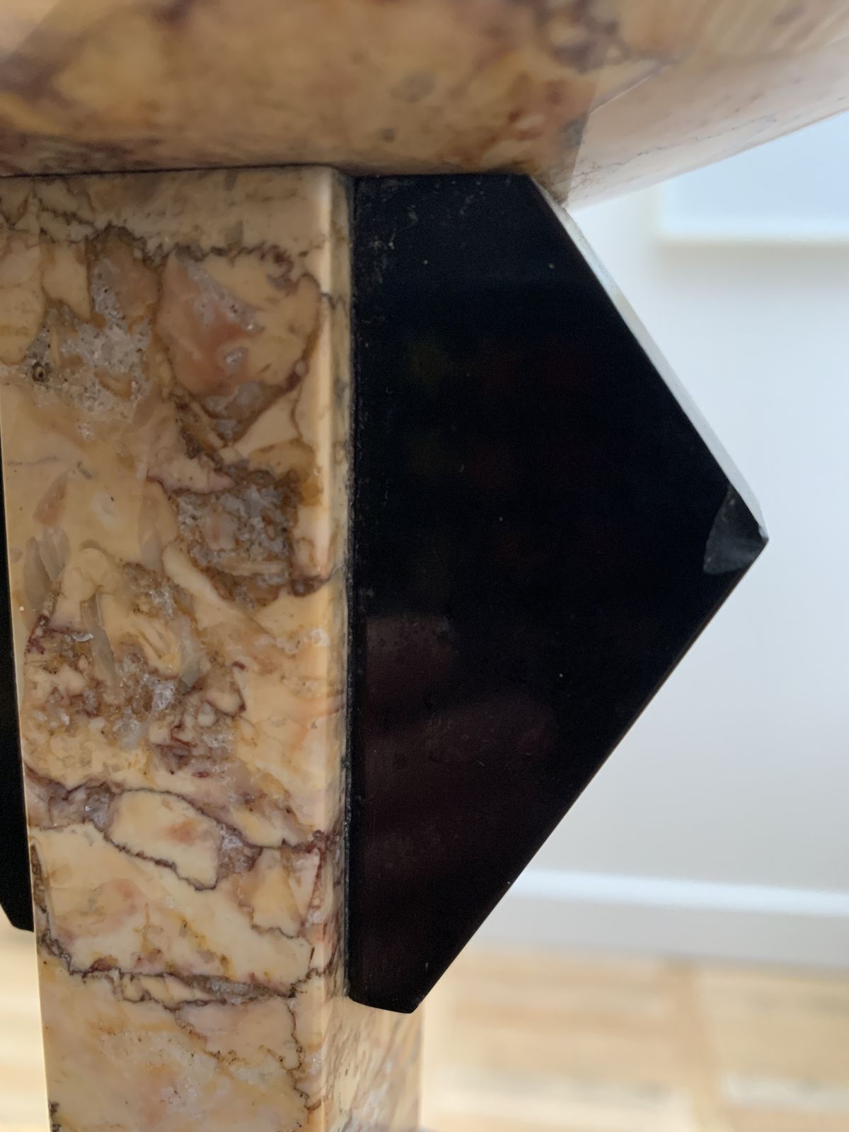 photo for sale Pair Of Art Deco Marble & Slate Tazza Candle Holders