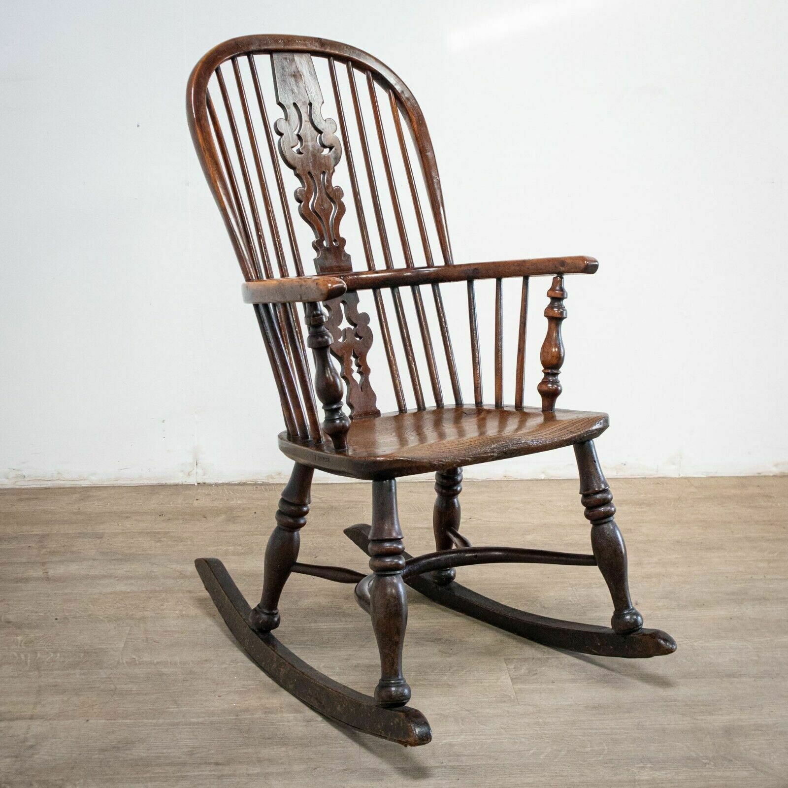 19th Century Yew Rocking Chair By J. Spencer