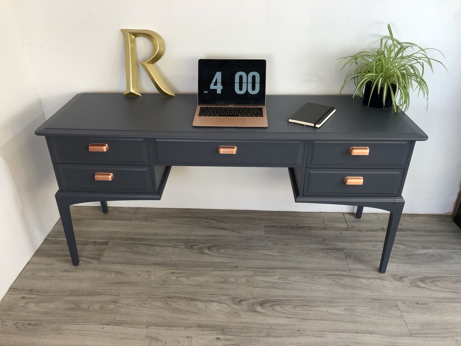 Stag Minstrel Desk/ Dressing Table Painted In Blue photo 595.0