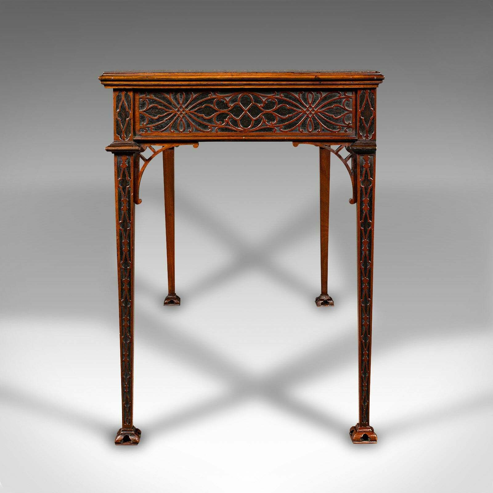 Antique Chippendale Revival Table, English, Console, Writing, Hall, Edwardian photo 2850.0