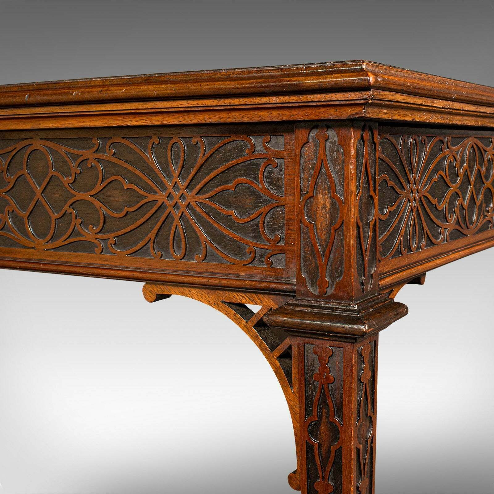 photo furniture Antique Chippendale Revival Table, English, Console, Writing, Hall, Edwardian