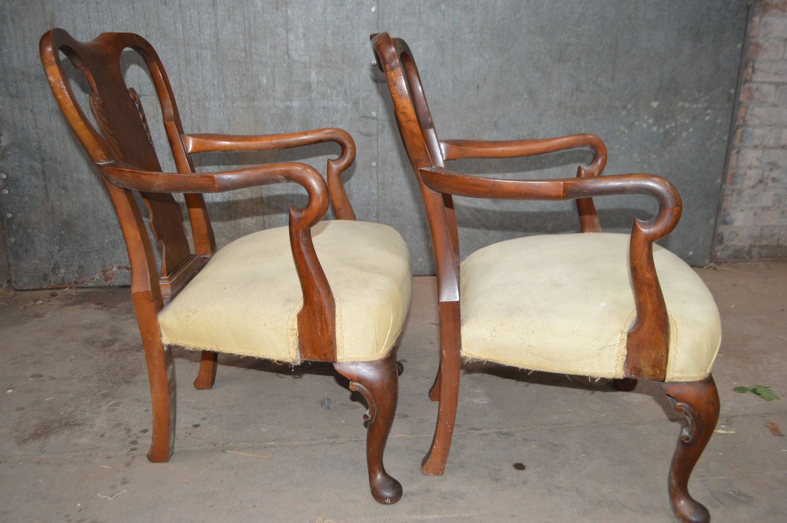 Pr Of Burr Walnut Nursery Chairs photo Furniture