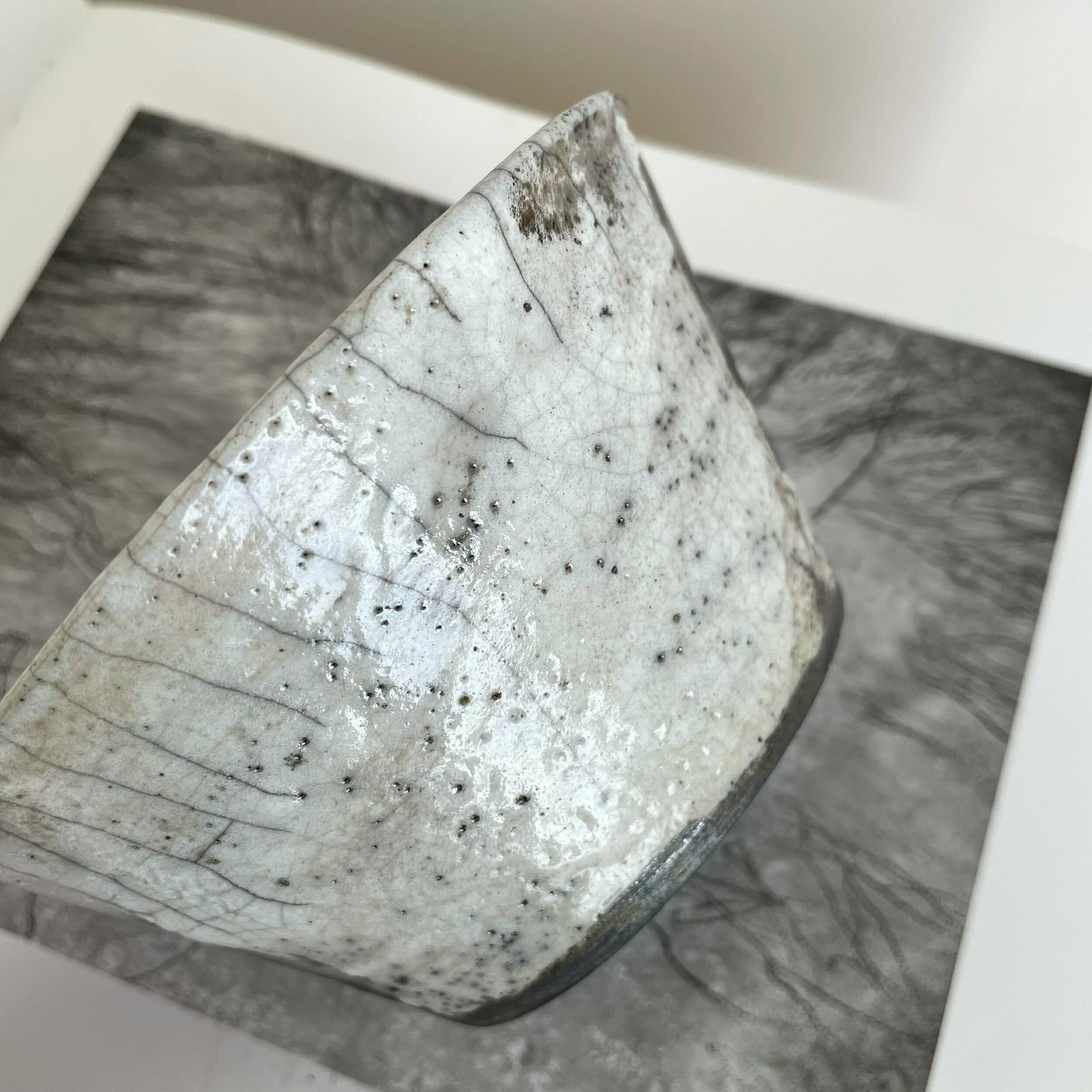 Monochrome Textured Studio Pottery Bowl With Metallic Details photo Home Decor