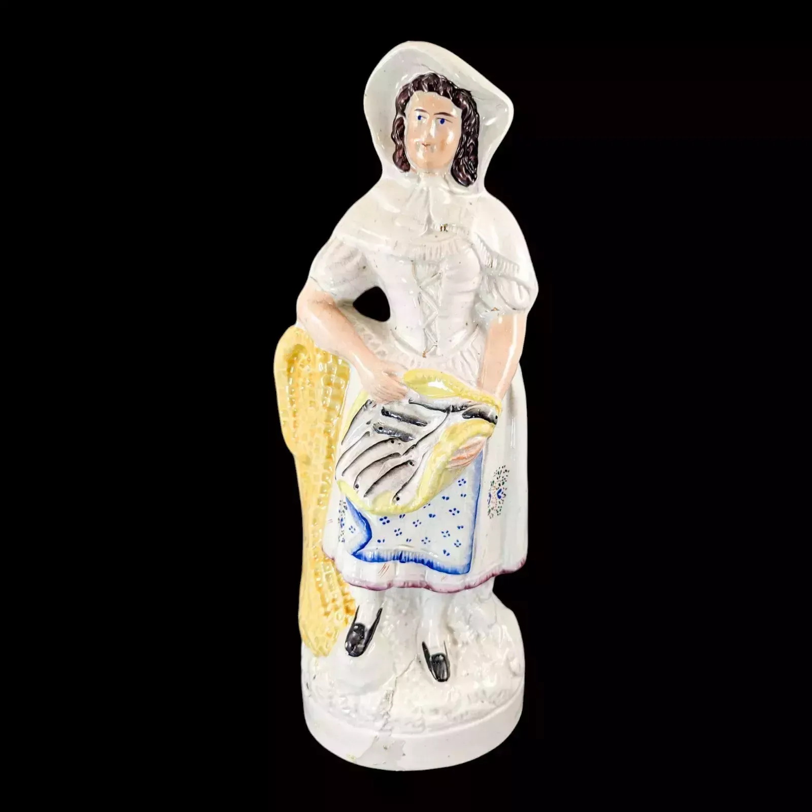 Antique Staffordshire Figurine Of Fishmonger, C.1860