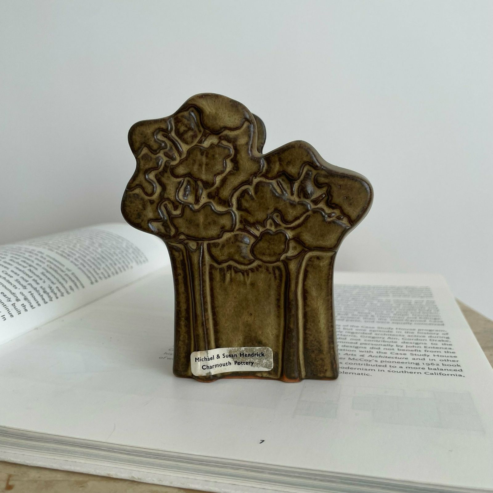 Mid Century Charmouth Pottery Tree Shaped Stoneware Bud Vase photo for sale