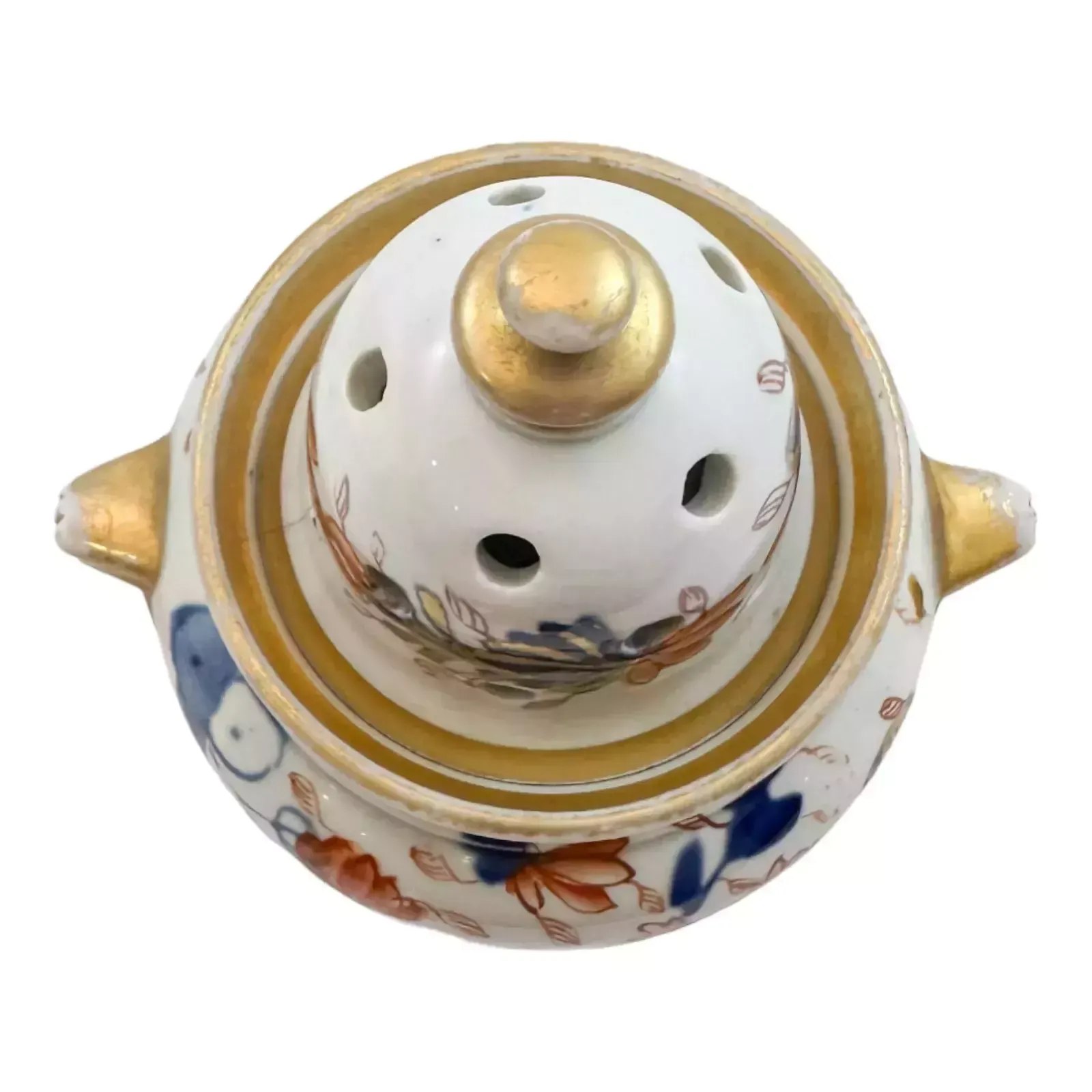 Antique Georgian Masons Ironstone Porcelain Imari Pot Pourri Vase Incense Burner photo buy