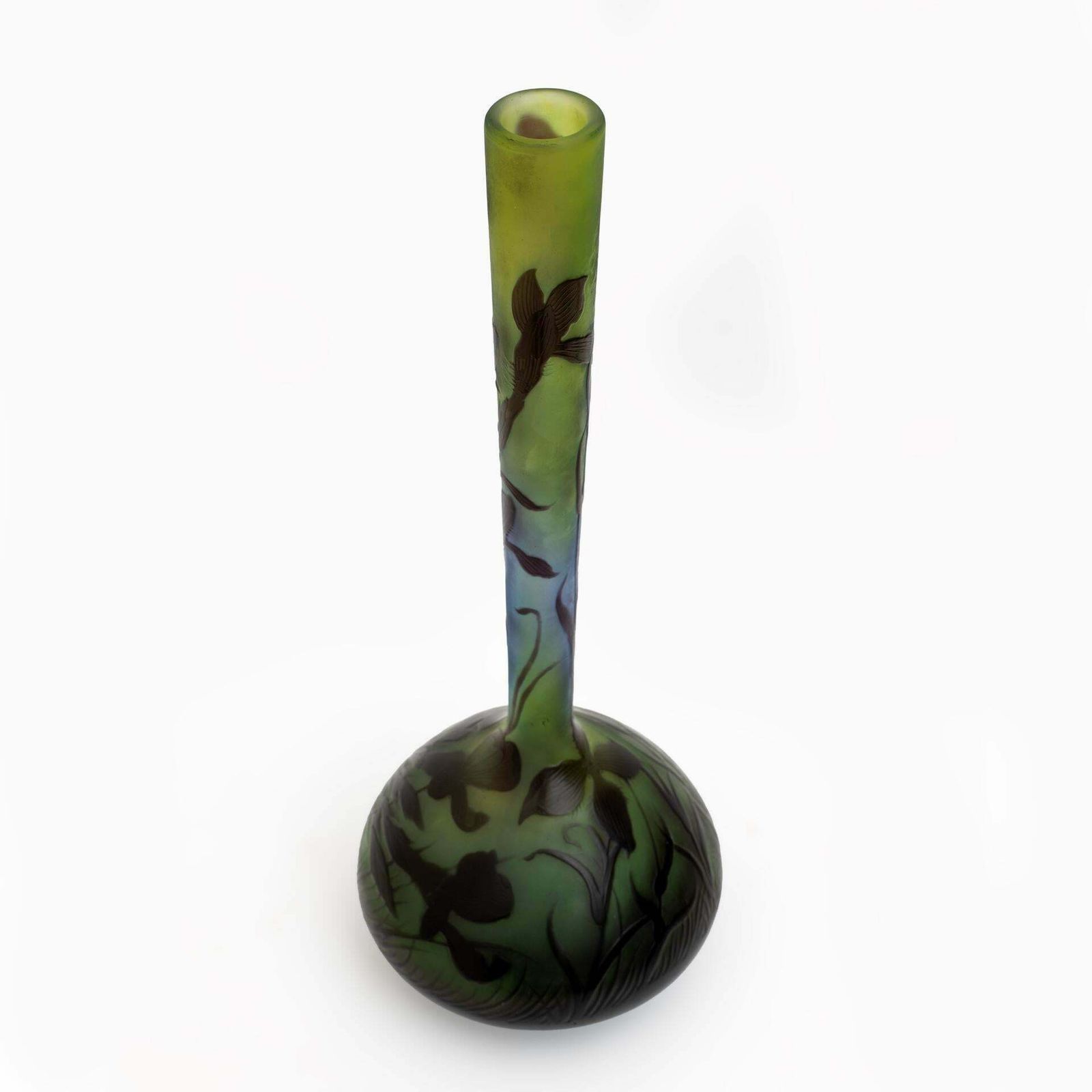 Bulbous Glass Vase With Floral Decoration By émile Gallé, France, 1900 photo furniture